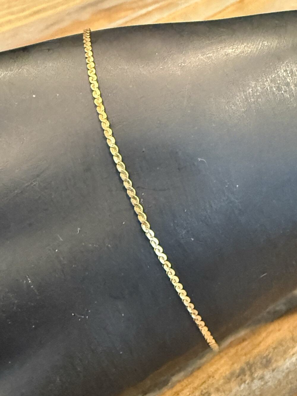 Vintage Gold Filled Bracelet Serpentine Chain Signed 14kt GF 7" Length